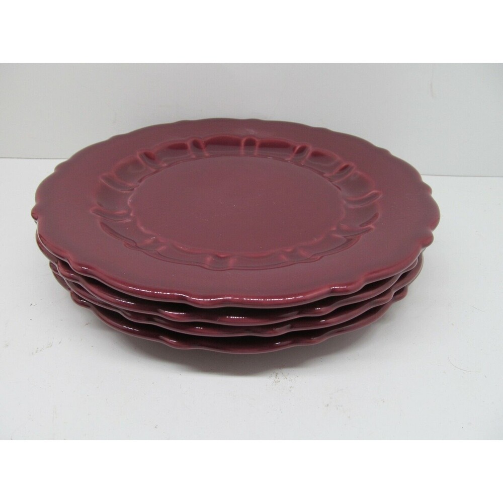 Cuisine Provencale Burgundy MATCERAMICA 8"  Salad plates bundle of 4 - Picture 11 of 11